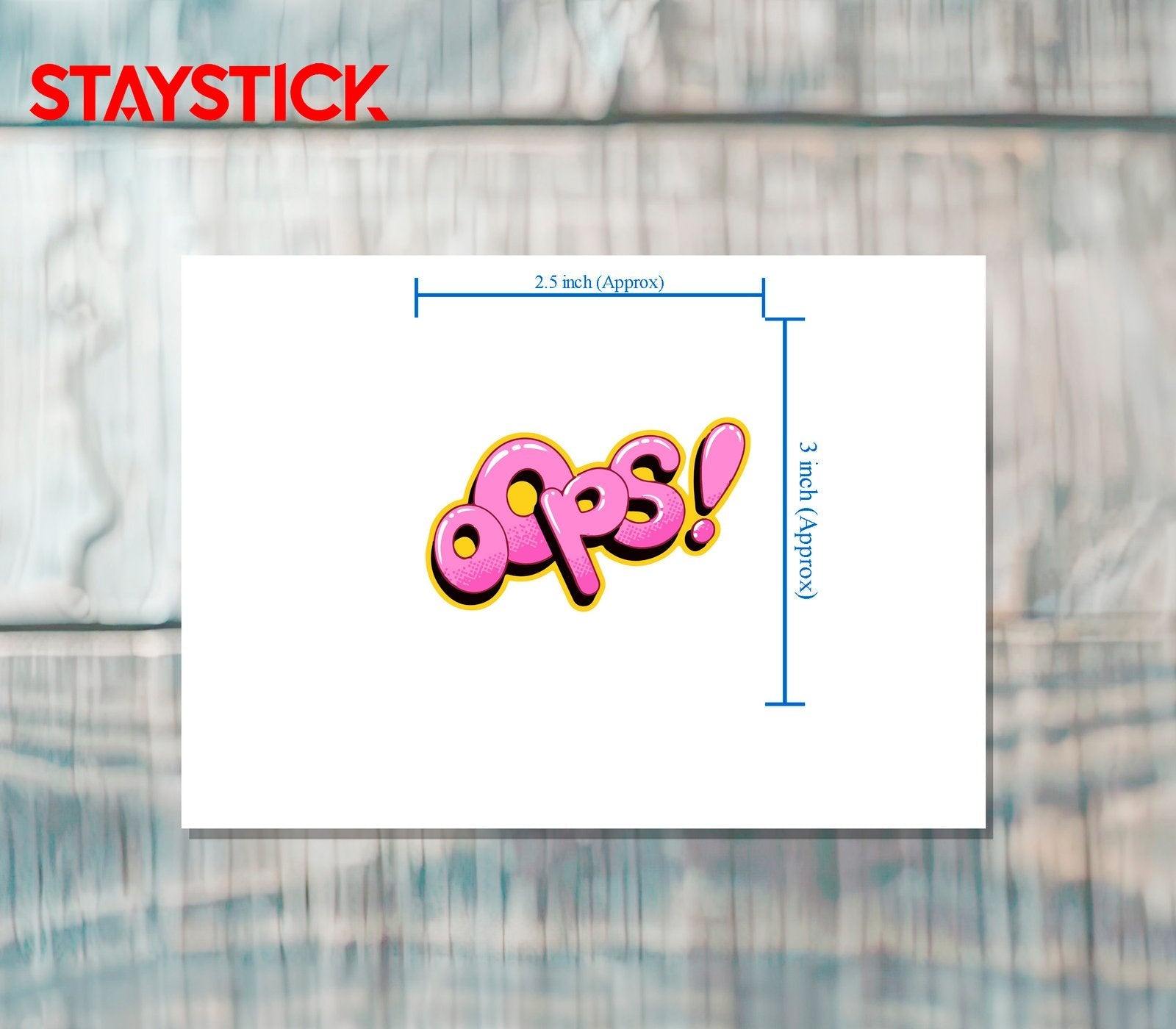 OOPS STICKER Metalized Sticker