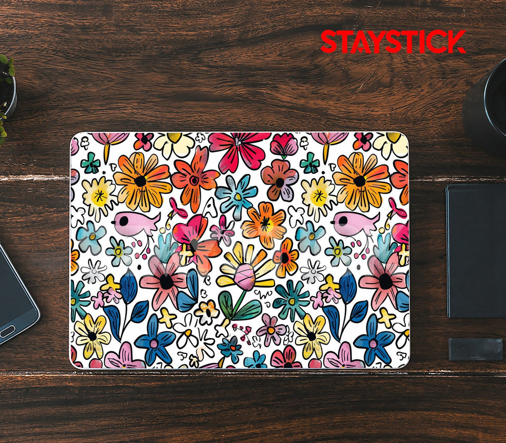 FLOWER DESIGNED SKIN LAPTOP STICKER
