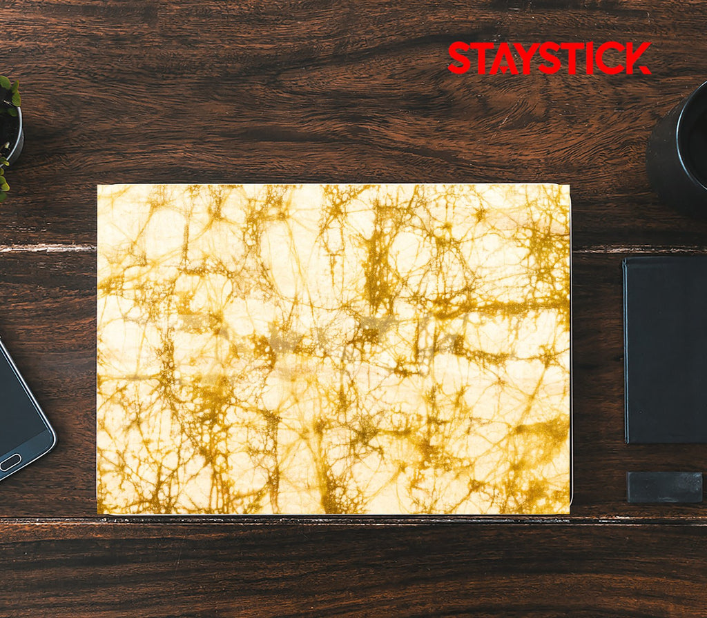 WHITE AND GOLDEN COLOR LAPTOP STICKER