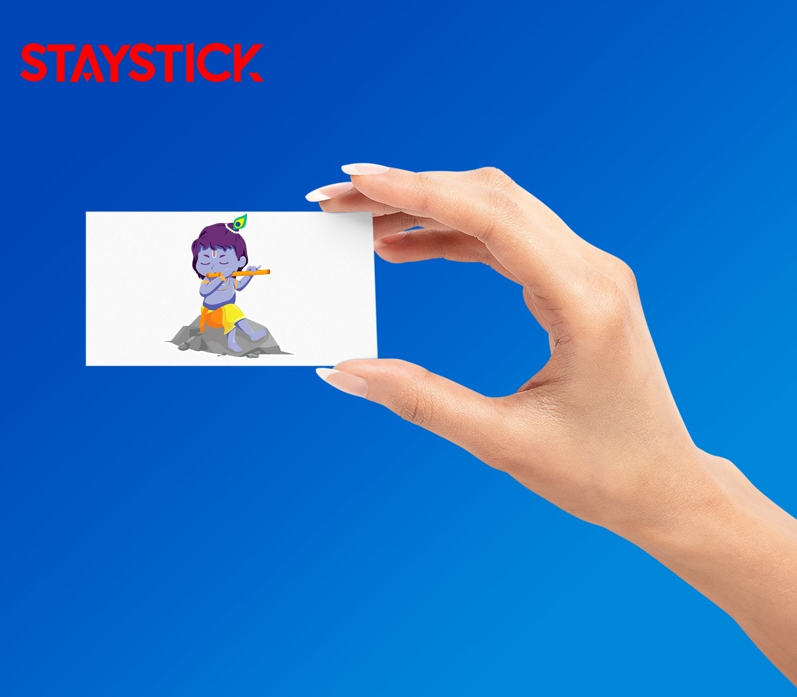 Flute Krishna Sticker Premium Vinyl Sticker