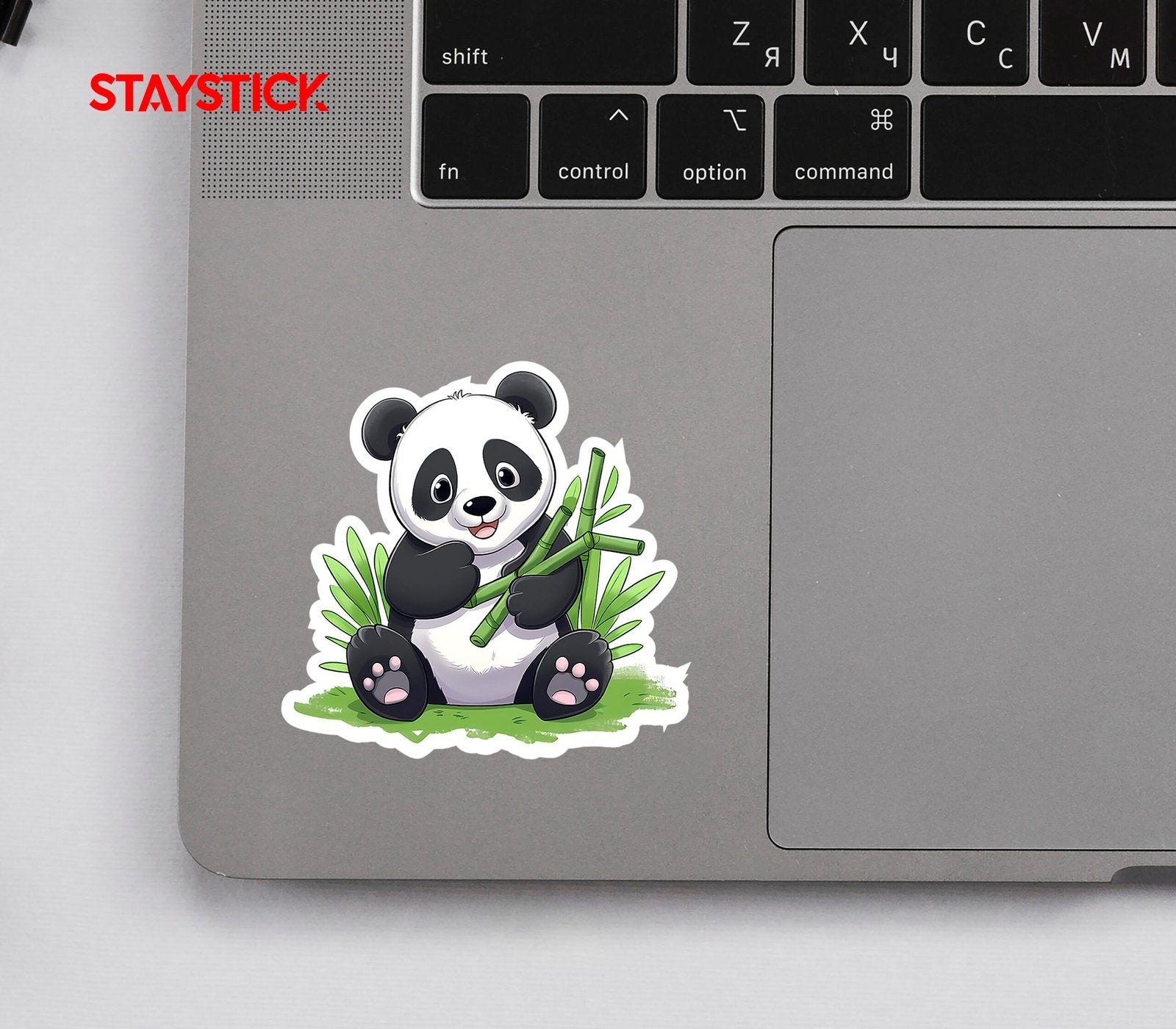Cute Panda with Bamboo Sticker Premium Vinyl Sticker
