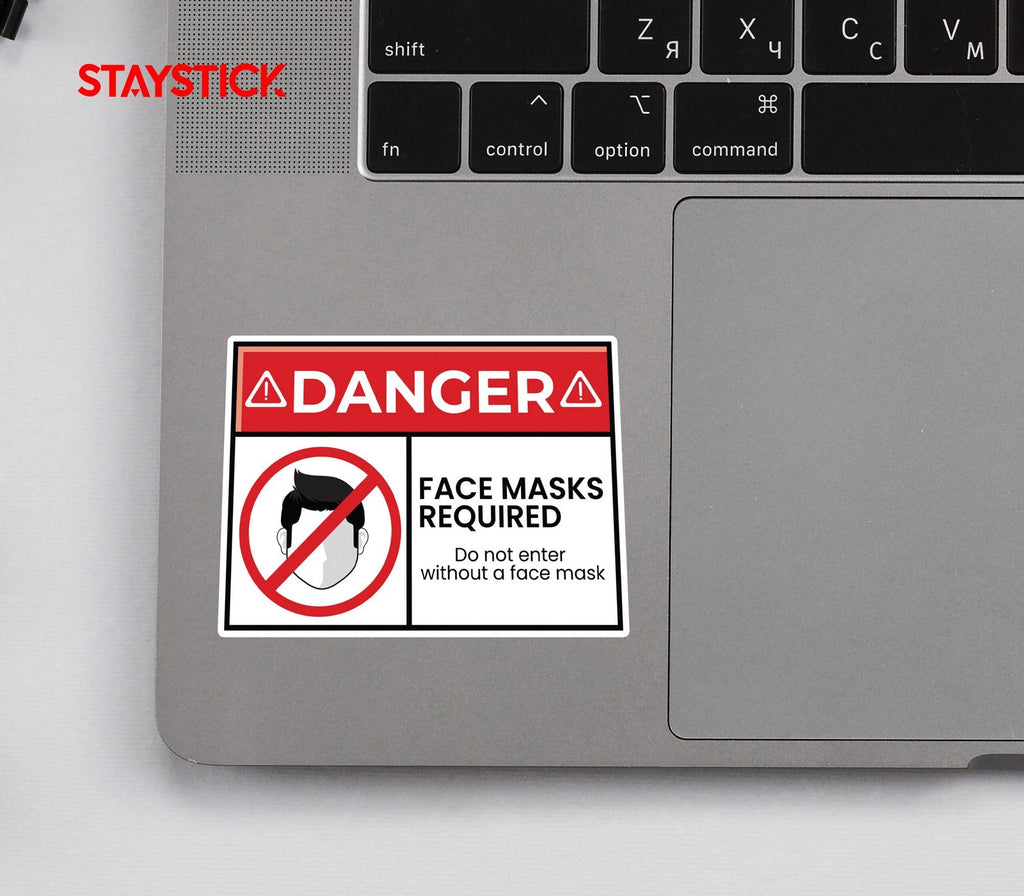 DANGER FACE MASK STICKER Premium Vinyl Sticker