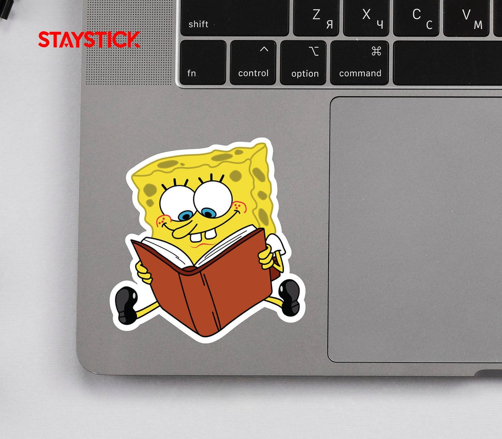 SpongeBob Reading Book Sticker Premium Vinyl Sticker