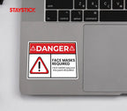 DANGER FACE MASK STICKER Safety Sticker