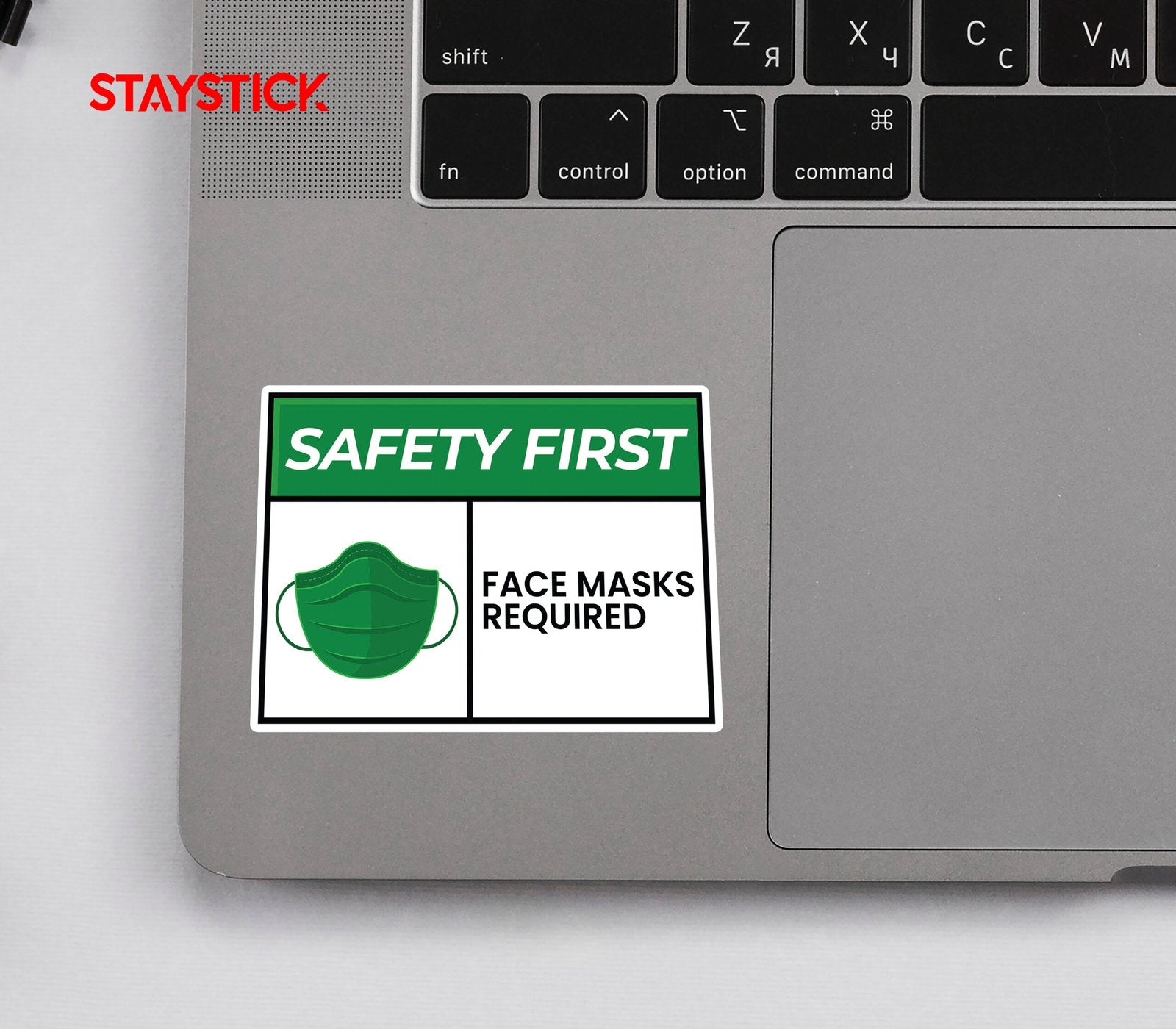 SAFETY FACE MASK STICKER Premium Vinyl Sticker