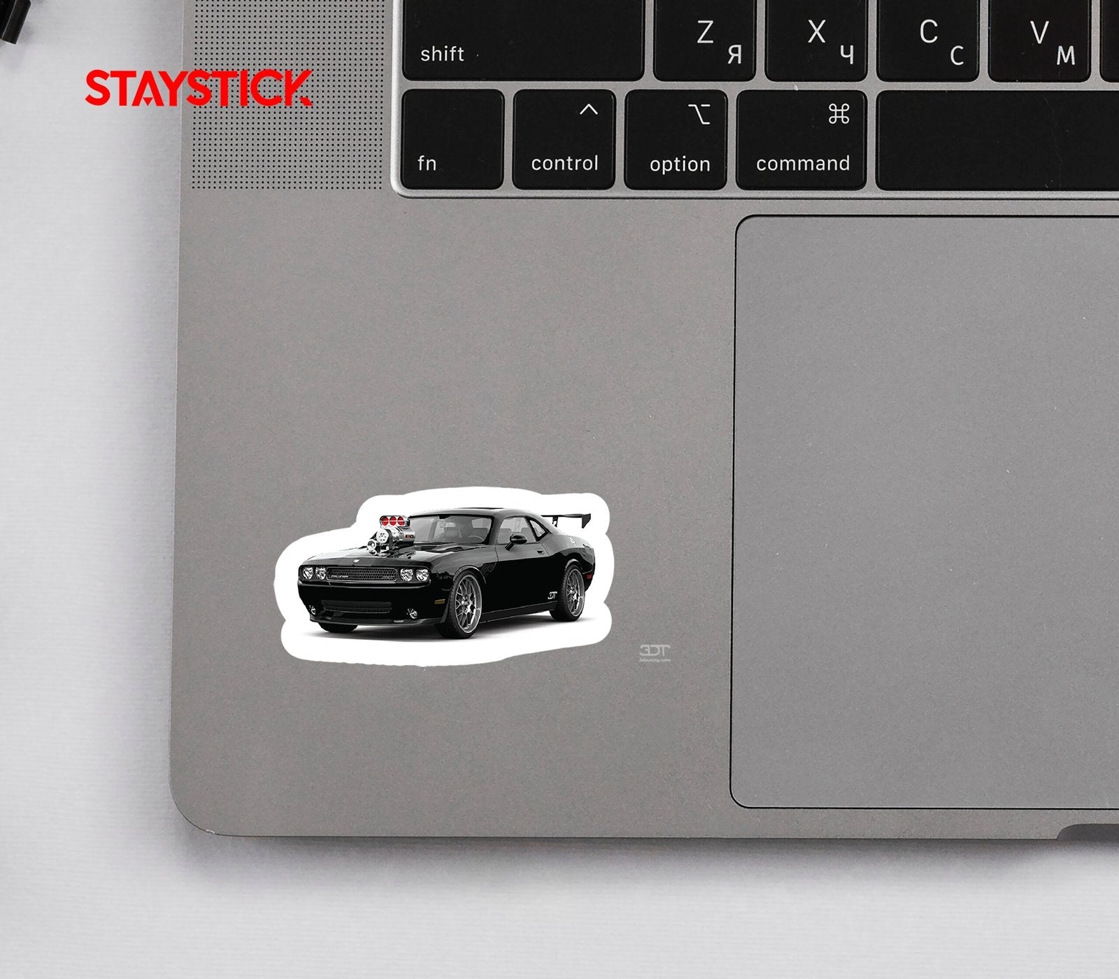 Black Dodge Challenger Supercharger Sticker Premium Vinyl Sticker