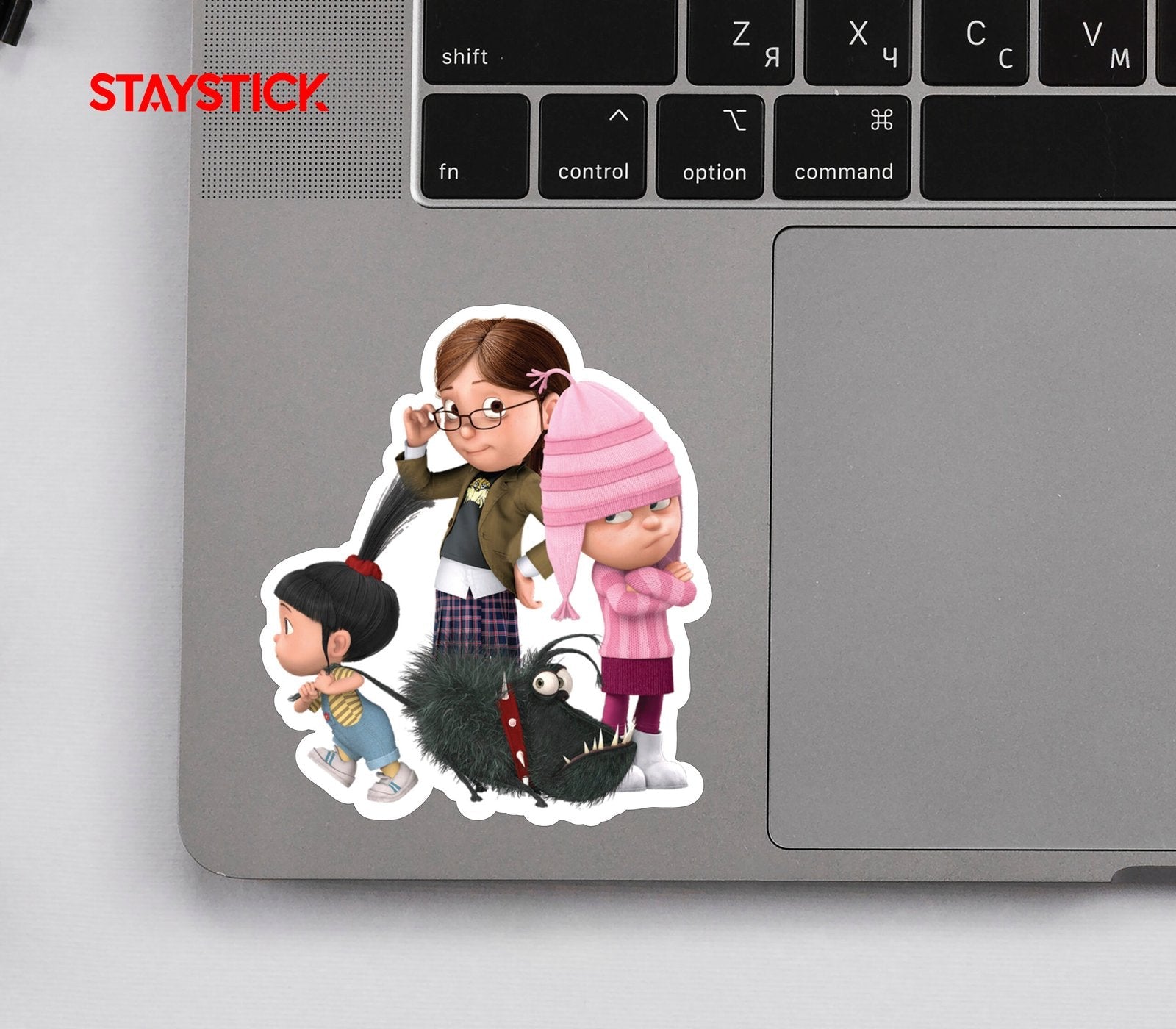 Despicable Me Girls & Gru Dog Sticker Premium Vinyl Sticker