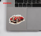 Red Vintage Classic Car Sticker Premium Vinyl Sticker