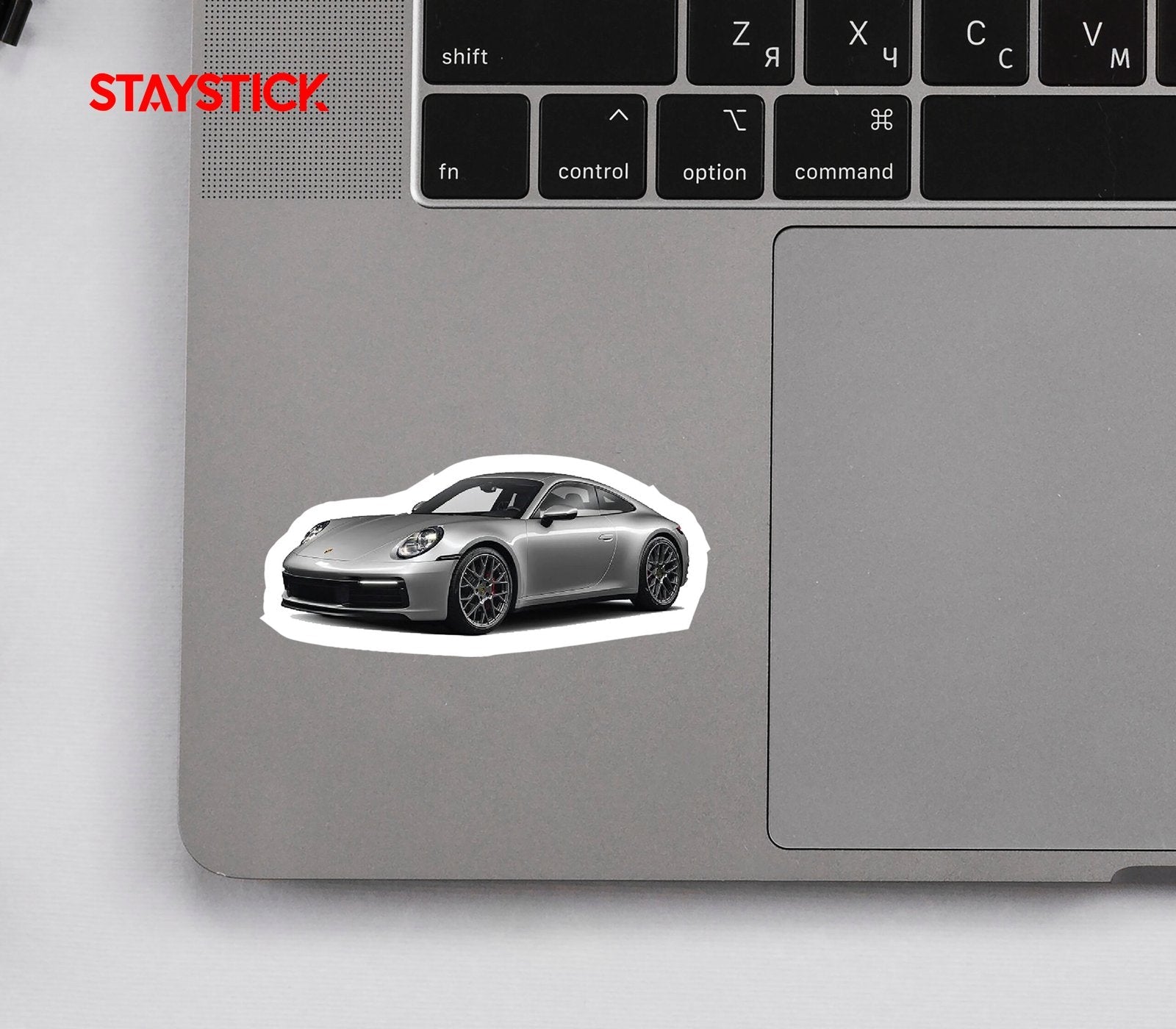 Silver Porsche 911 Sports Car Sticker Premium Vinyl Sticker