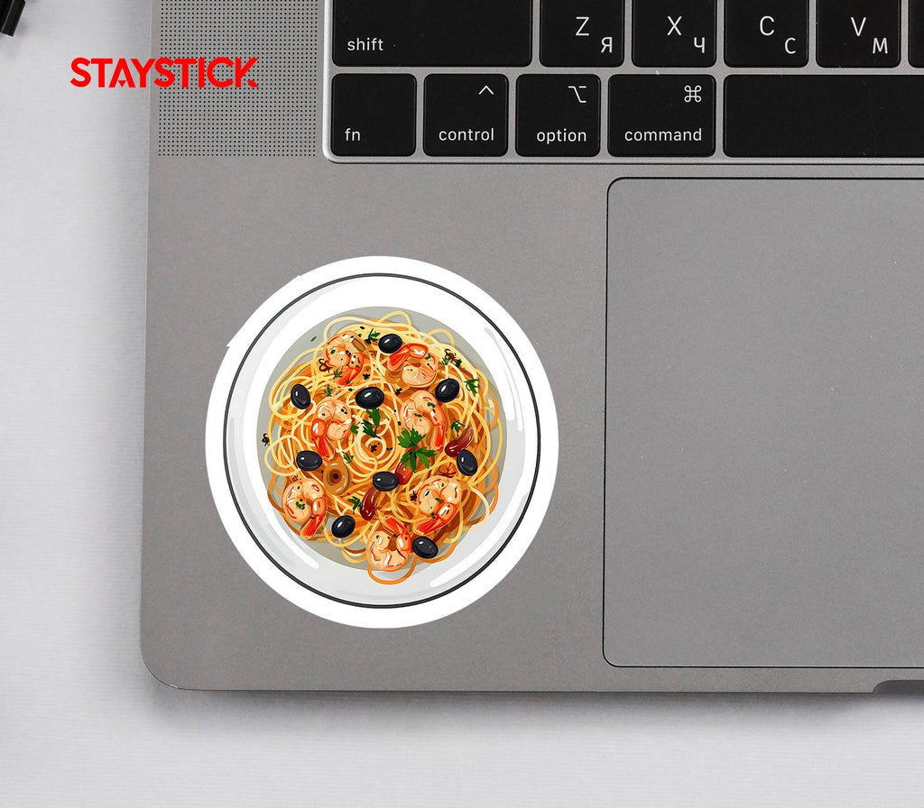 Shrimp Scampi Pasta Sticker Premium Vinyl Sticker