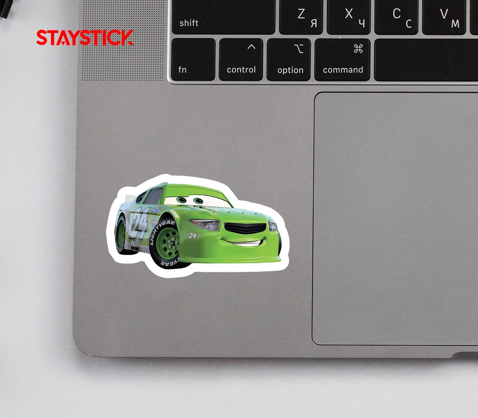 Cars 24 Green Racing Car Sticker Premium Vinyl Sticker
