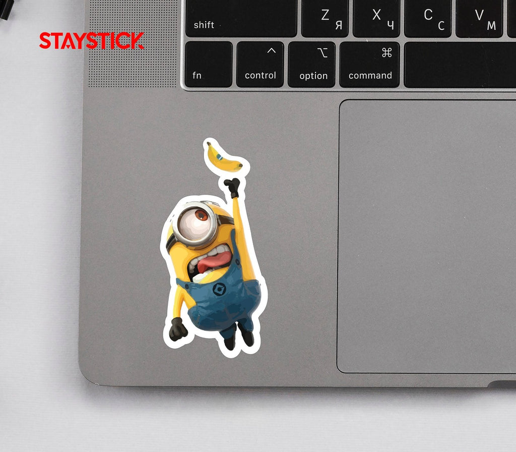 Minion Reaching for Banana Sticker Premium Vinyl Sticker