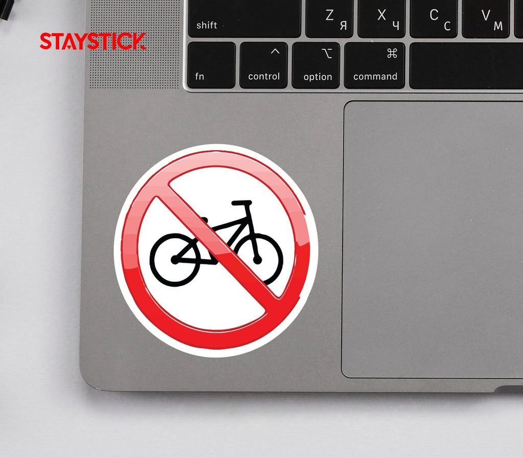 NO BICYCLE RIDE STICKER Premium Vinyl Sticker