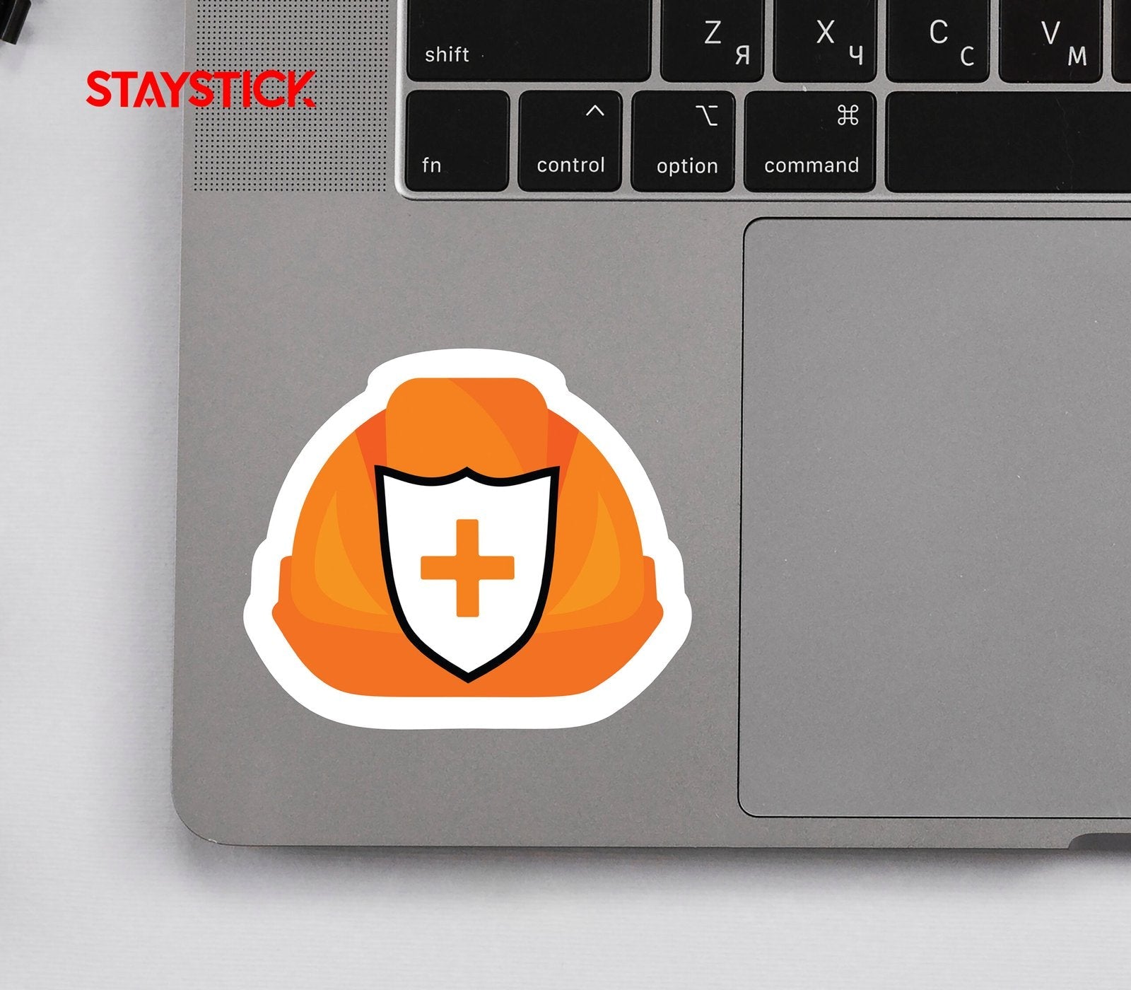 ORANGE HELMET STICKER Premium Vinyl Sticker