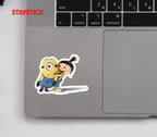 Agnes and Minion Hug Sticker Premium Vinyl Sticker