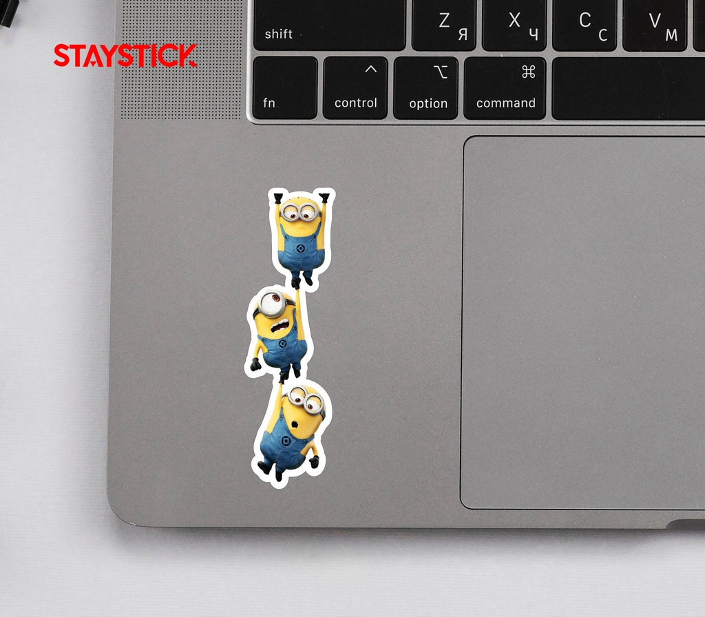 Minions Hanging On Sticker Premium Vinyl Sticker