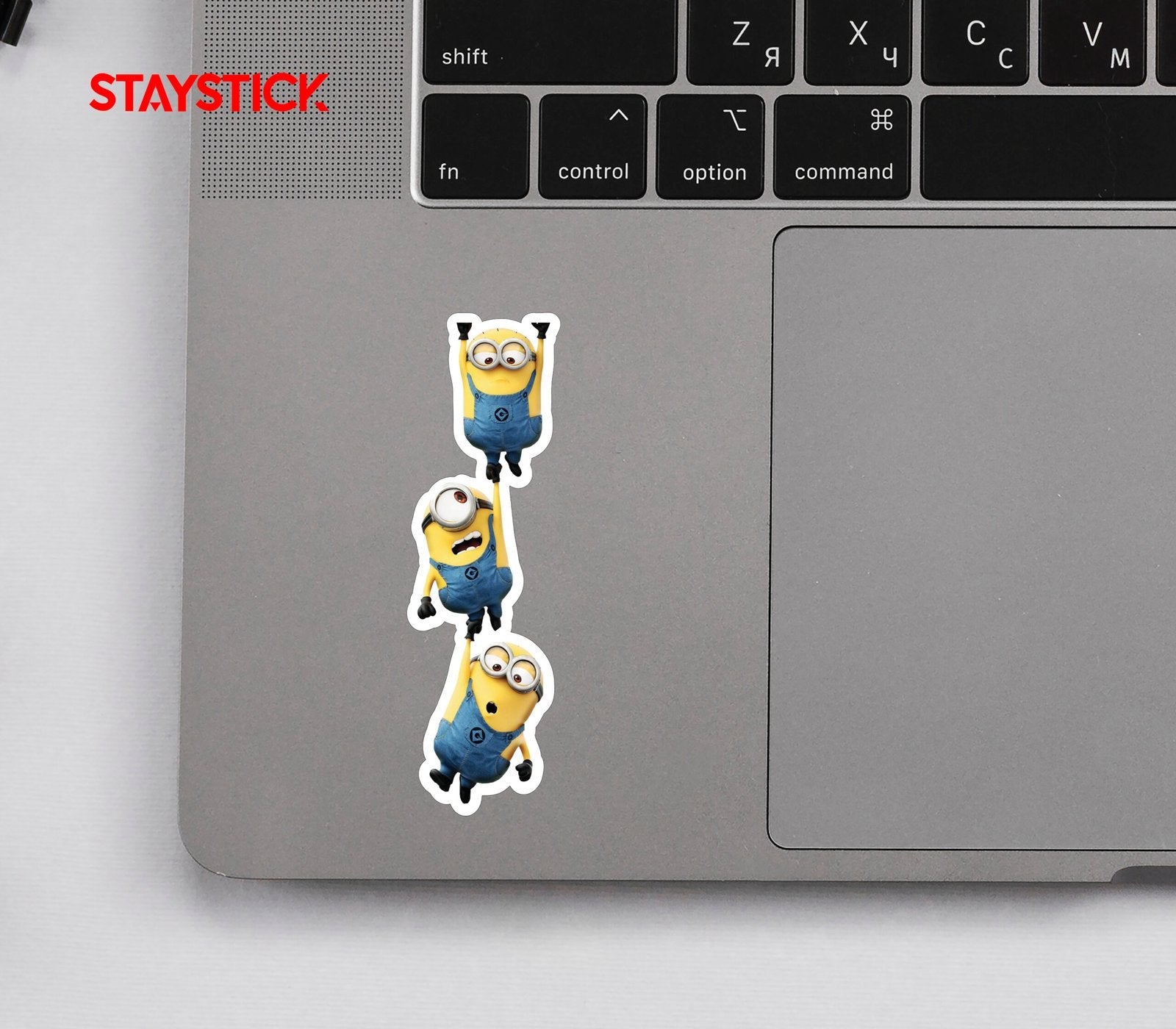 Minions Hanging On Sticker Premium Vinyl Sticker