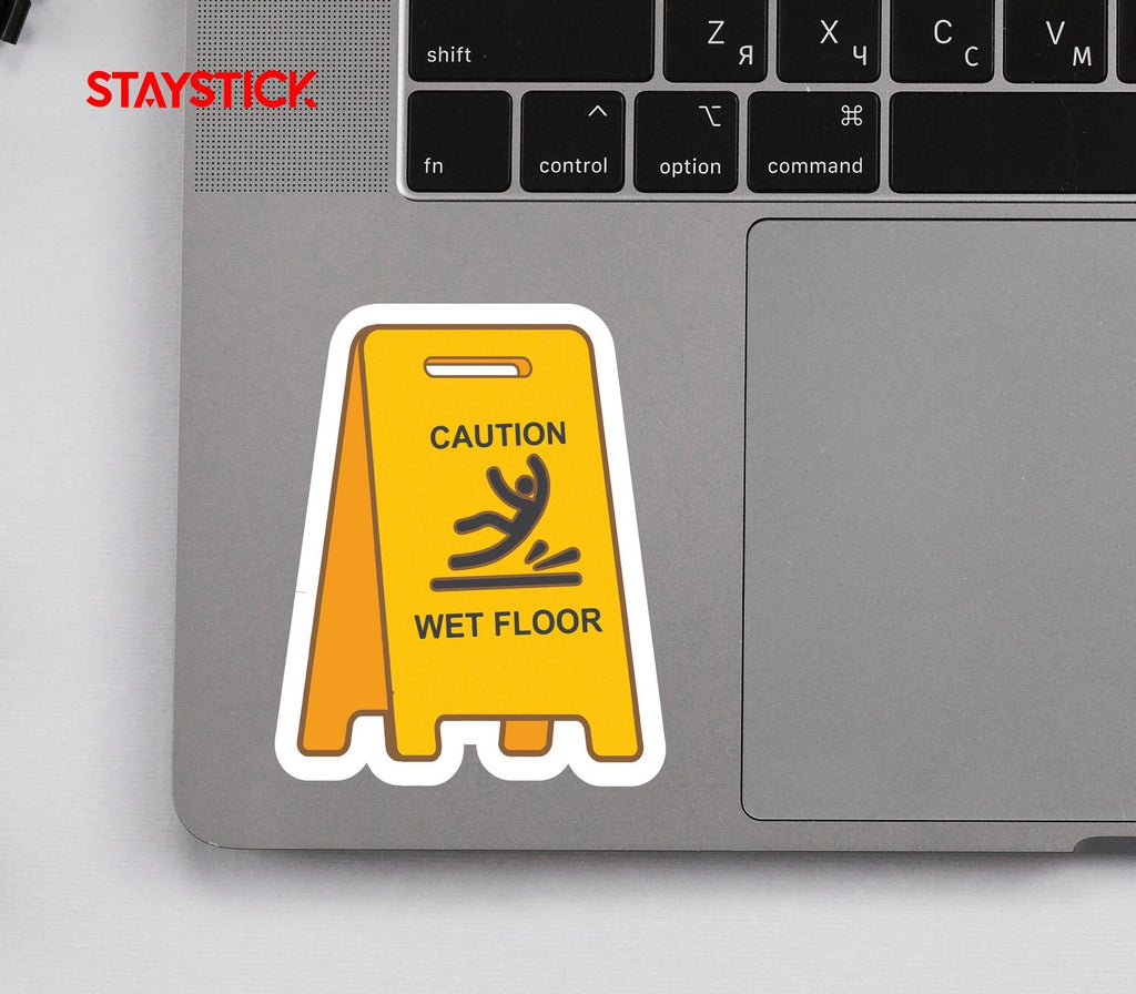 WET FLOOR WARNING STICKER Premium Vinyl Sticker