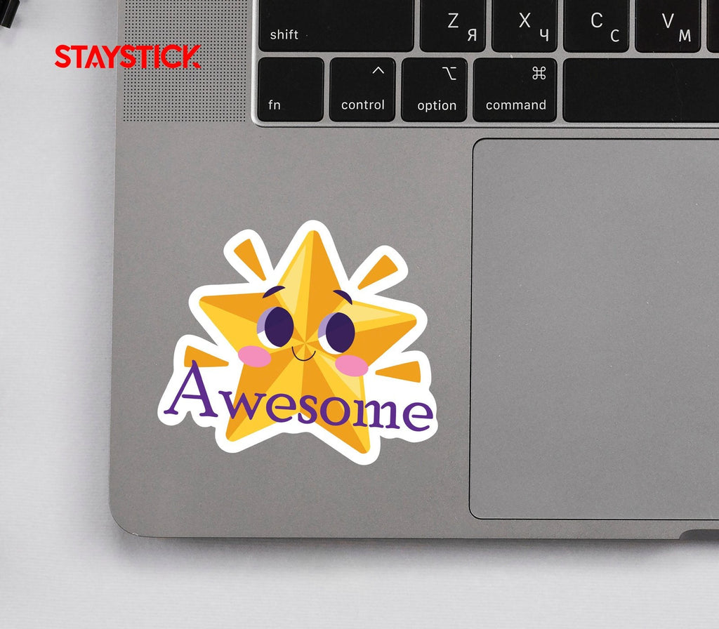 Awesome Star Face Sticker Premium Vinyl Sticker