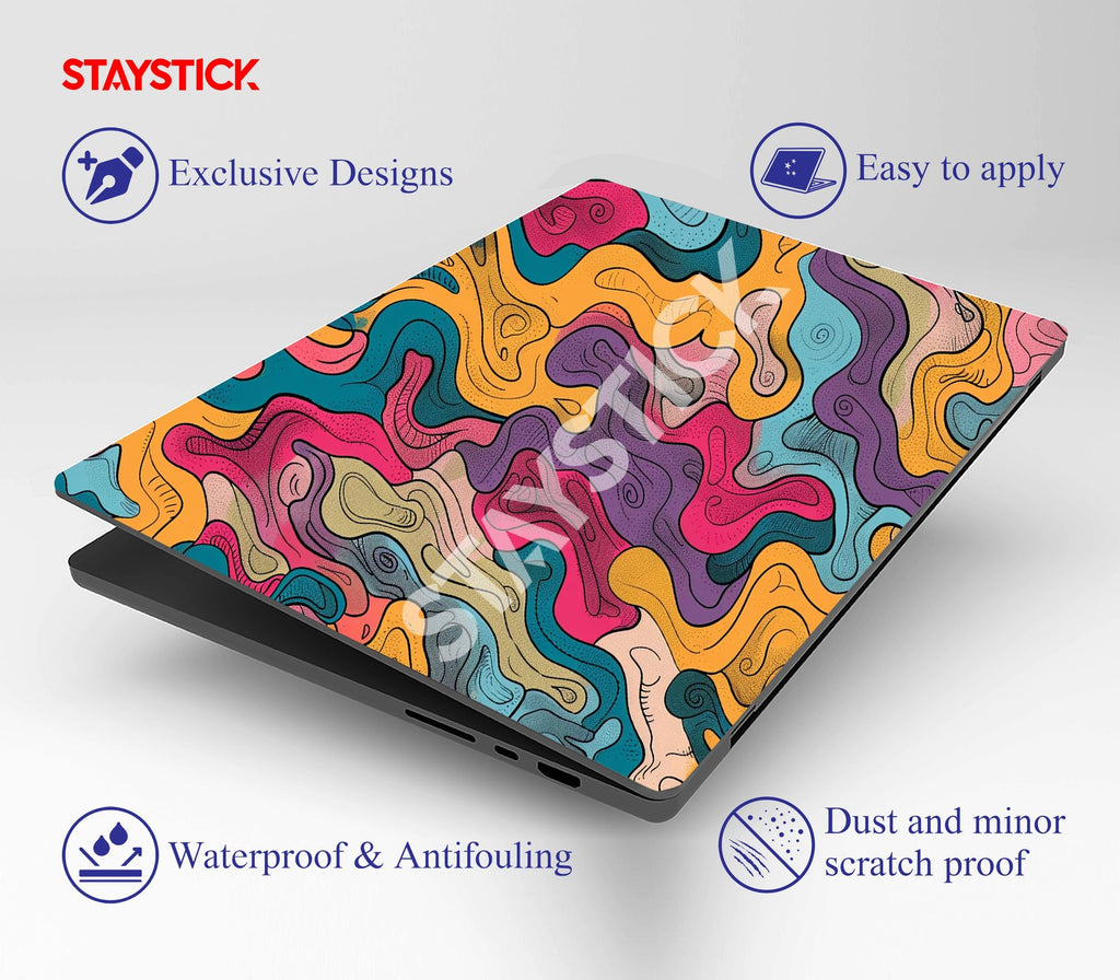 MULTI COLOR DESIGNED SKIN LAPTOP STICKER