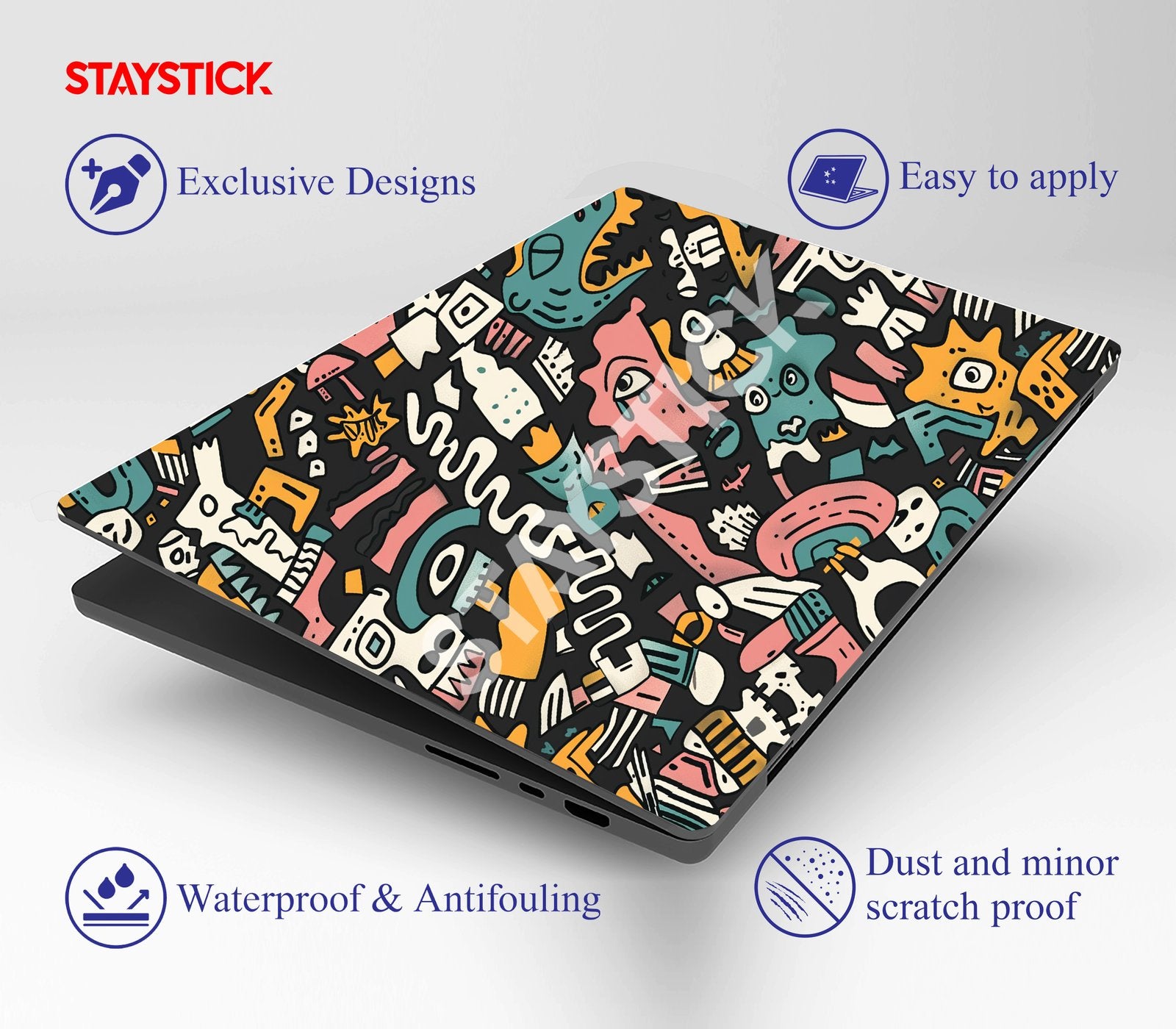 FUNNY MONSTER DESIGNED  LAPTOP STICKER