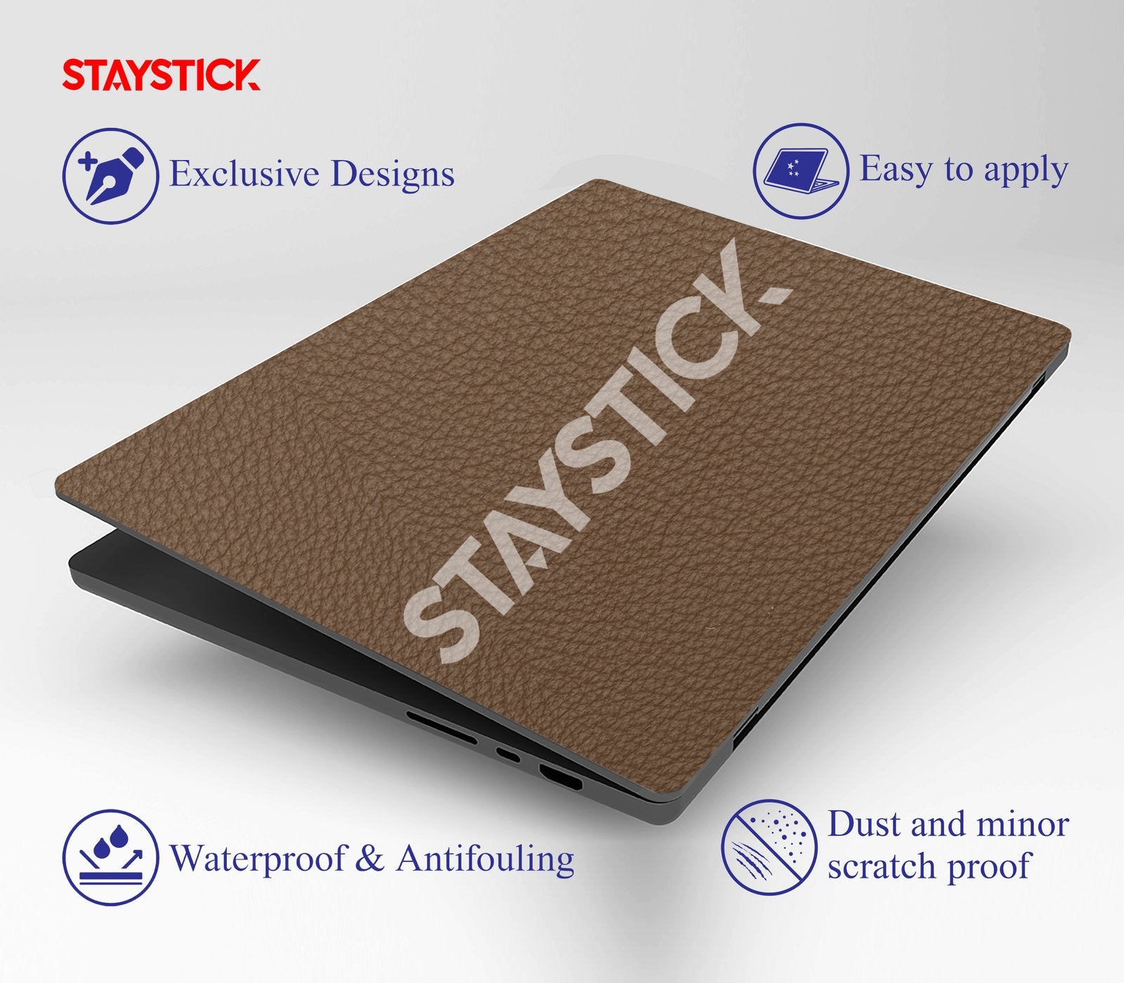 MEDIUM WARM BROWN TONE COLOR LAPTOP STICKER