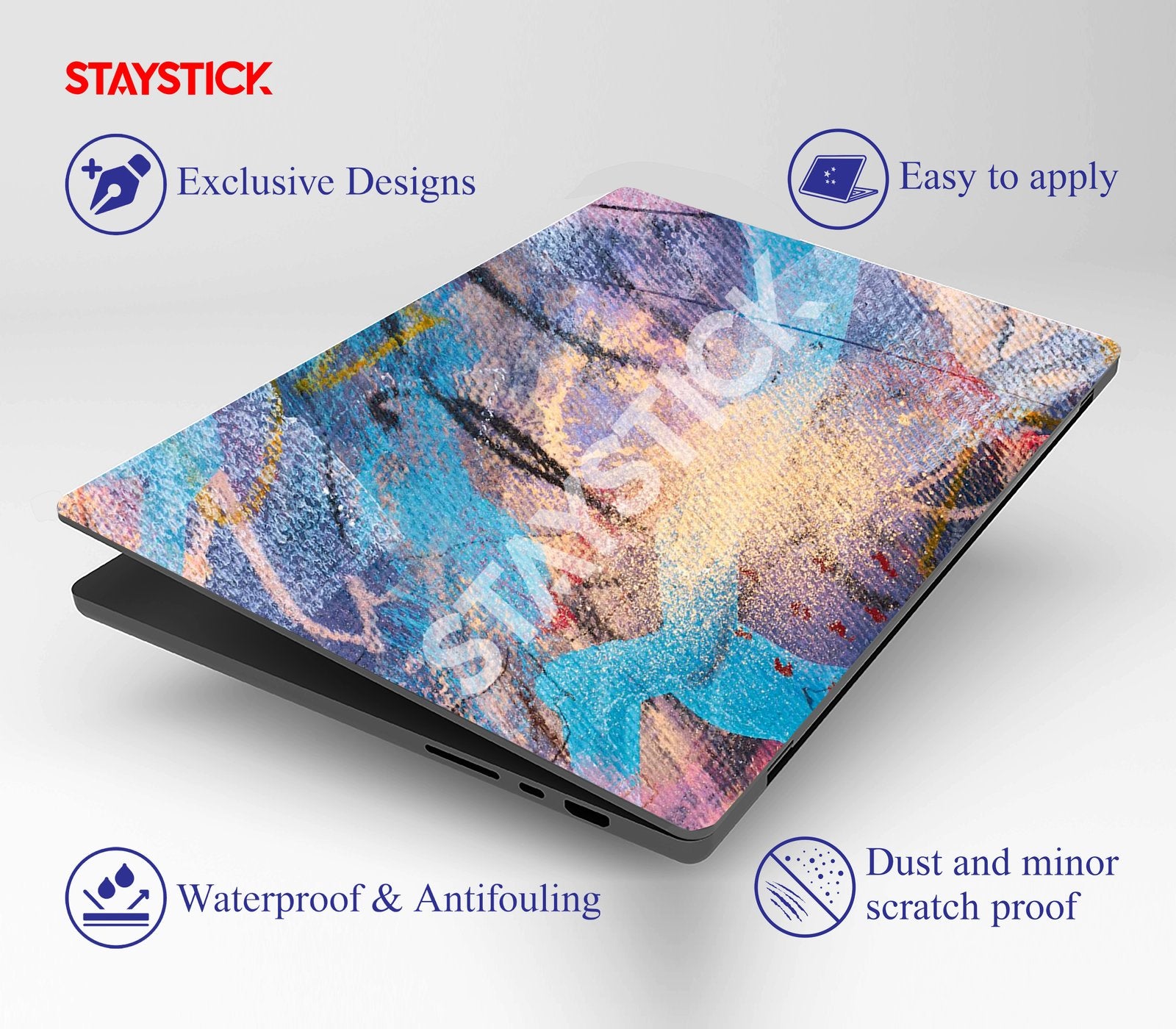 PURPLE AND PINK GRAPHICAL DESIGNED LAPTOP STICKER