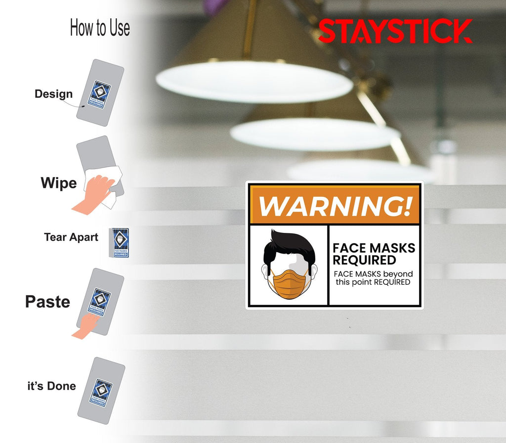 WARNING FACE MASK STICKER Premium Vinyl Sticker