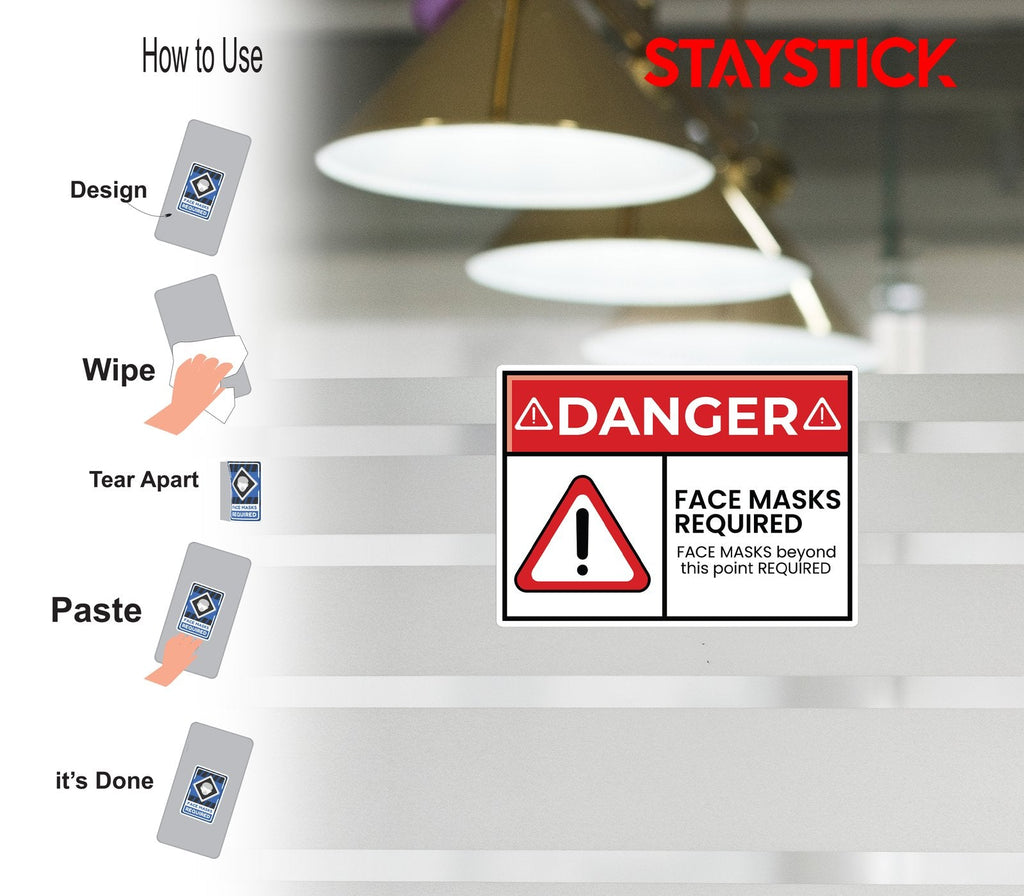 DANGER FACE MASK STICKER Safety Sticker