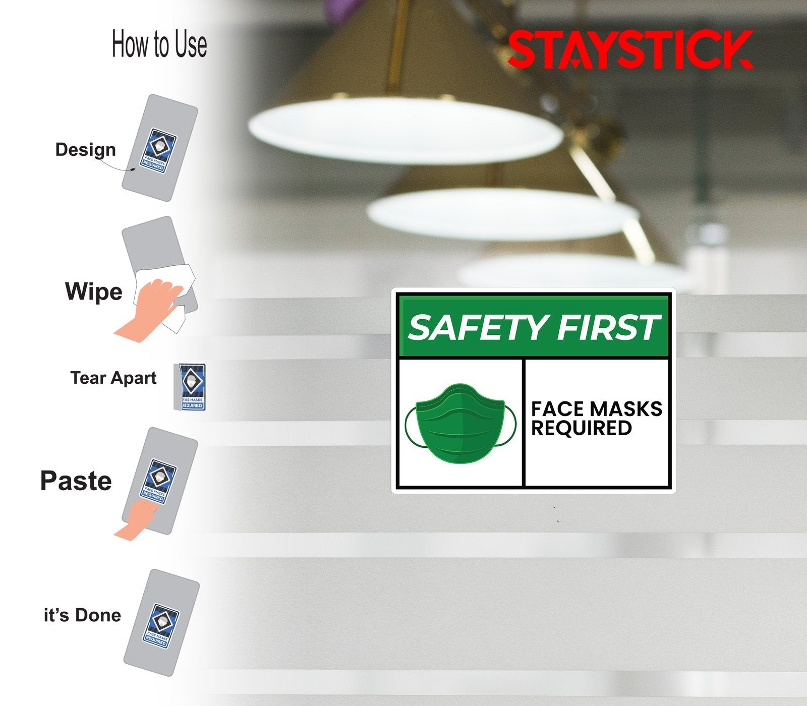 SAFETY FACE MASK STICKER Premium Vinyl Sticker
