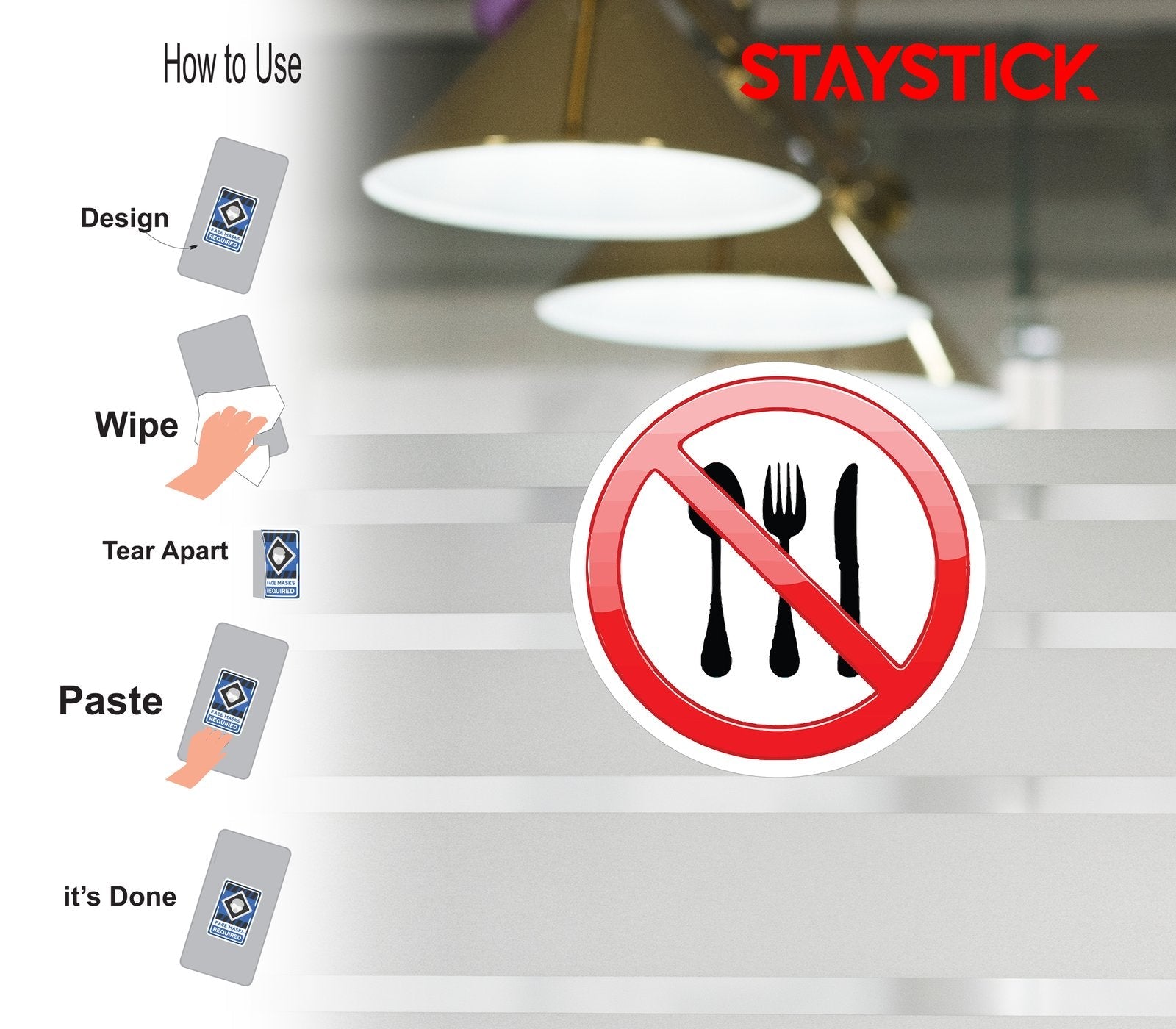 NO EATING STICKER Premium Vinyl Sticker