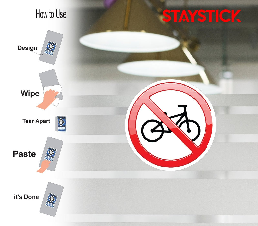 NO BICYCLE RIDE STICKER Premium Vinyl Sticker