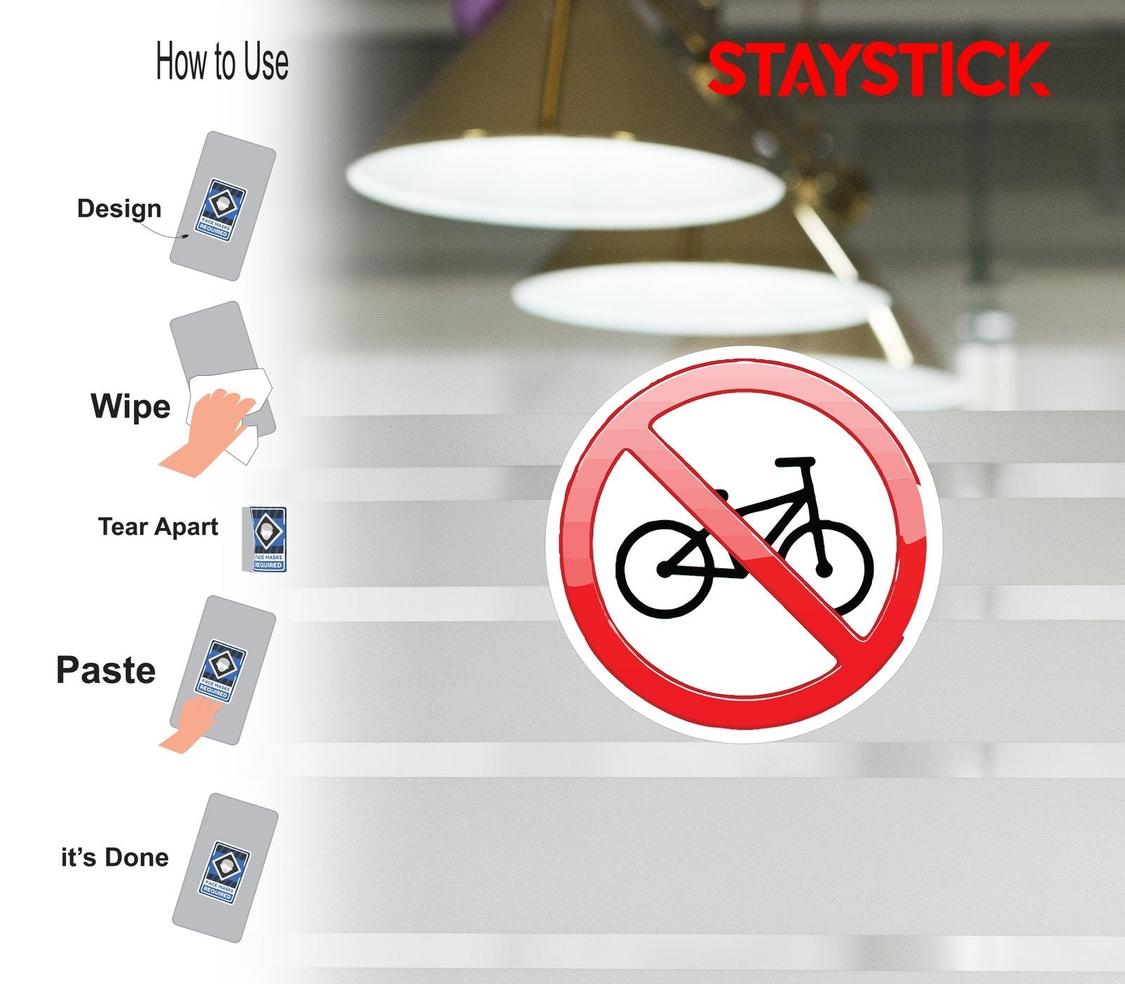 NO BICYCLE RIDE STICKER Premium Vinyl Sticker