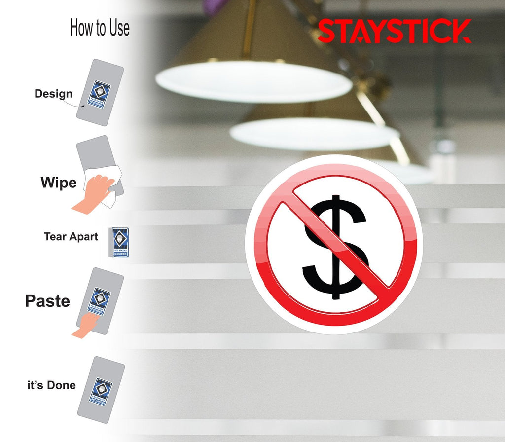 NO CASH TRANSACTION STICKER Premium Vinyl Sticker