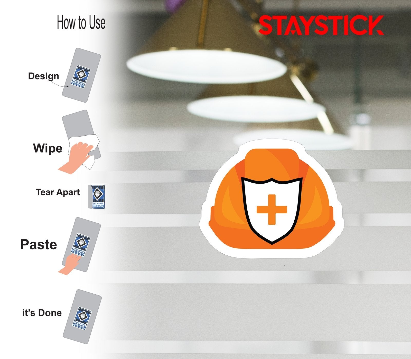 ORANGE HELMET STICKER Premium Vinyl Sticker