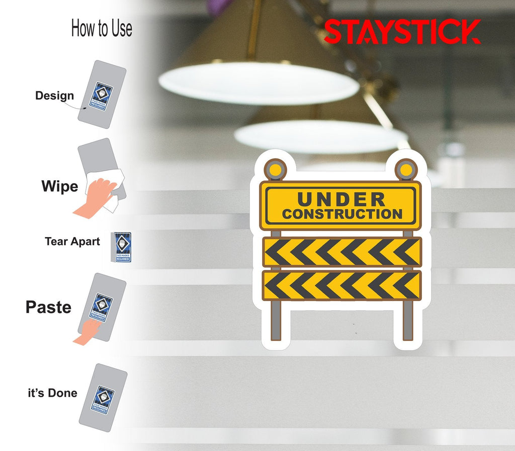 UNDER CONSTRUCTION STICKER Premium Vinyl Sticker