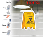 WET FLOOR WARNING STICKER Premium Vinyl Sticker