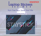 BLACK AND GREY GRAPHICAL LAPTOP STICKER