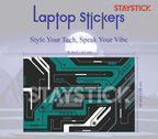 BLACK AND GREEN GRAPHICAL LAPTOP STICKER