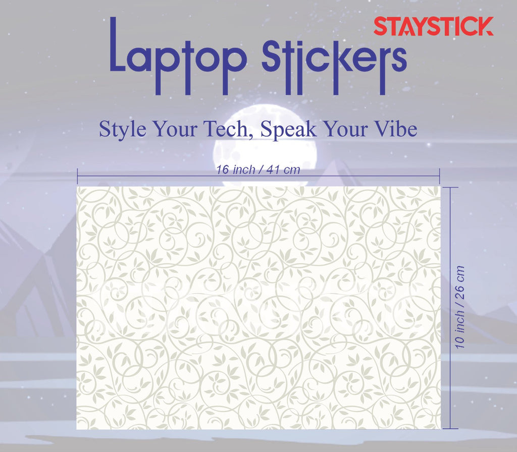 WHITE GRAPHICAL  LAPTOP STICKER