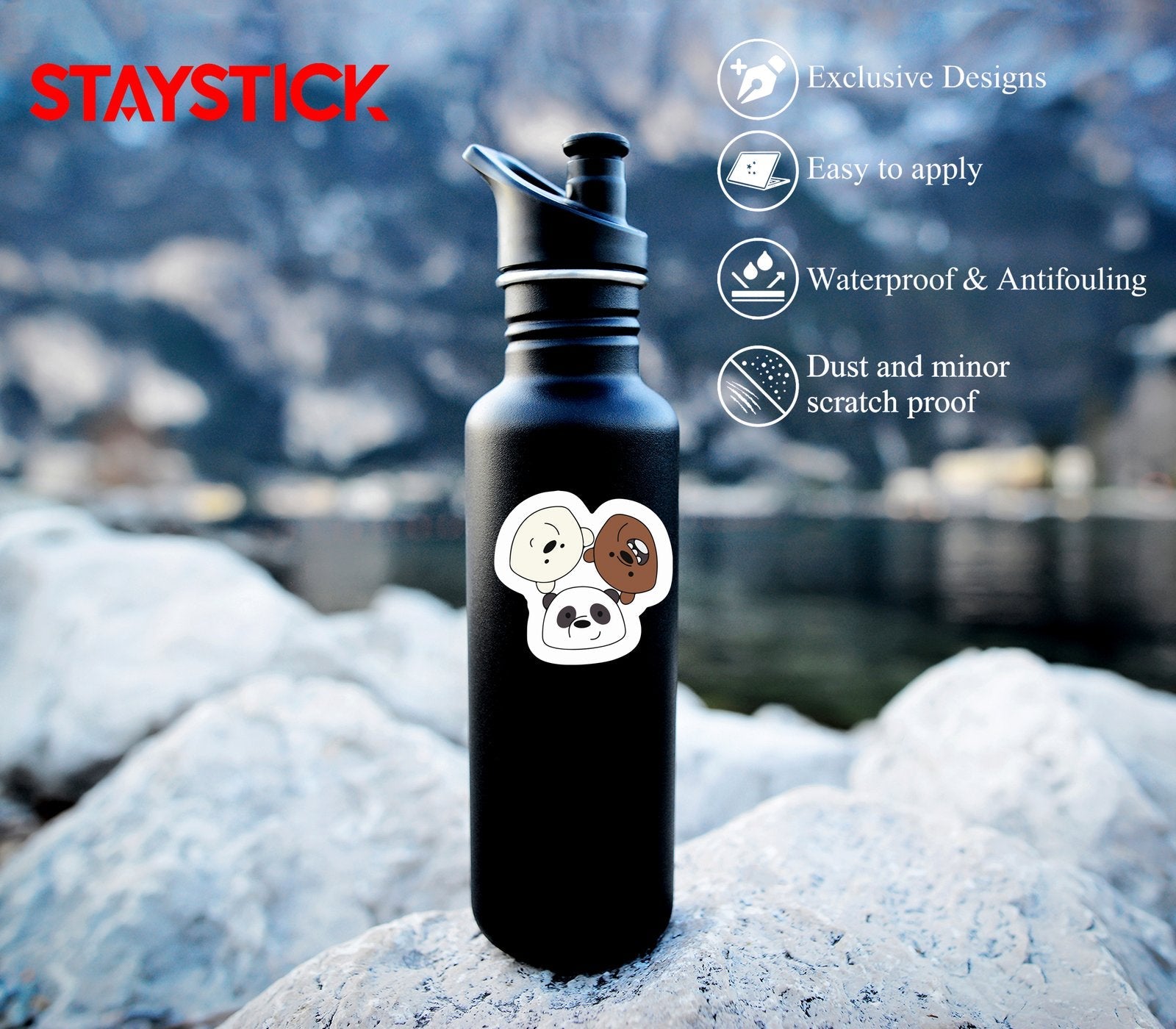 3 PANDA STICKER Premium Vinyl Sticker