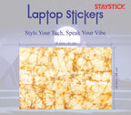 WHITE AND GOLDEN COLOR LAPTOP STICKER