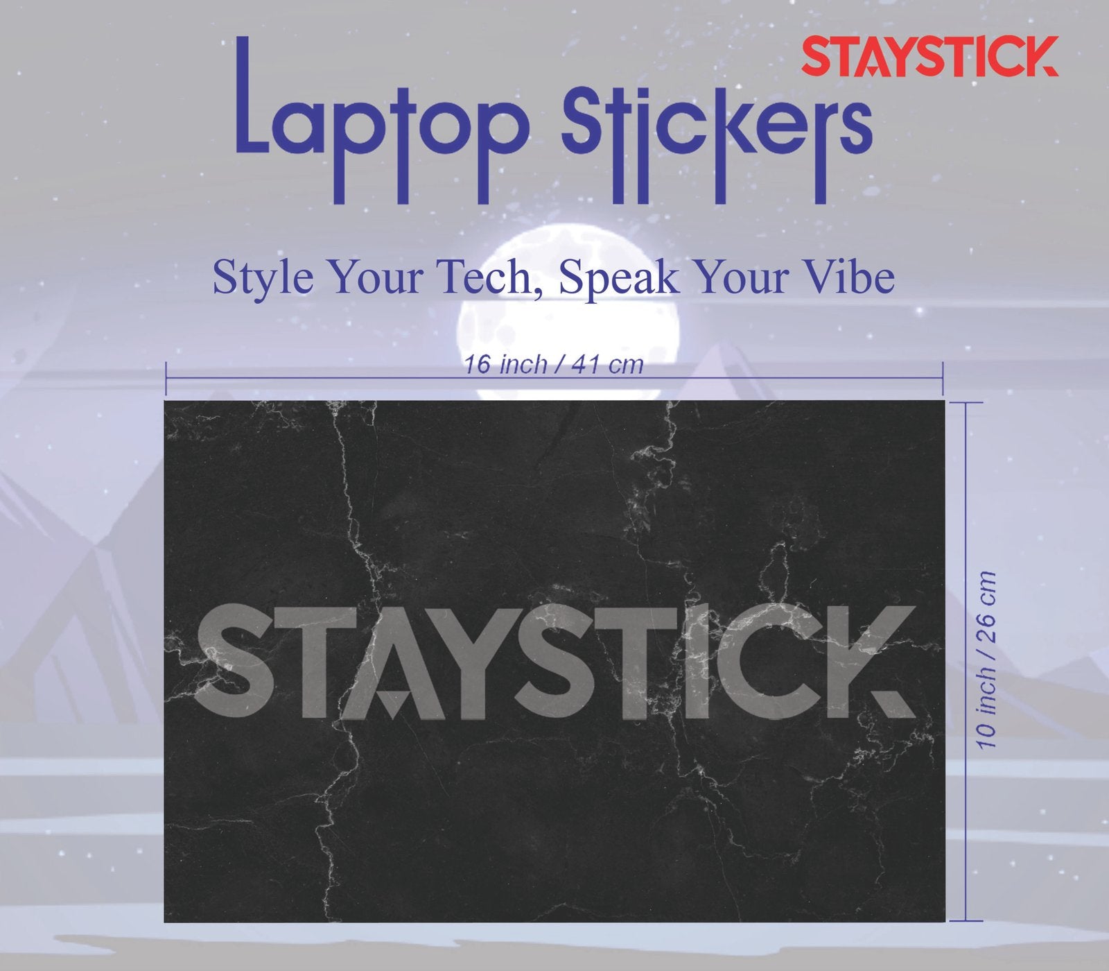 BLACK COLOR DESIGNED LAPTOP STICKER