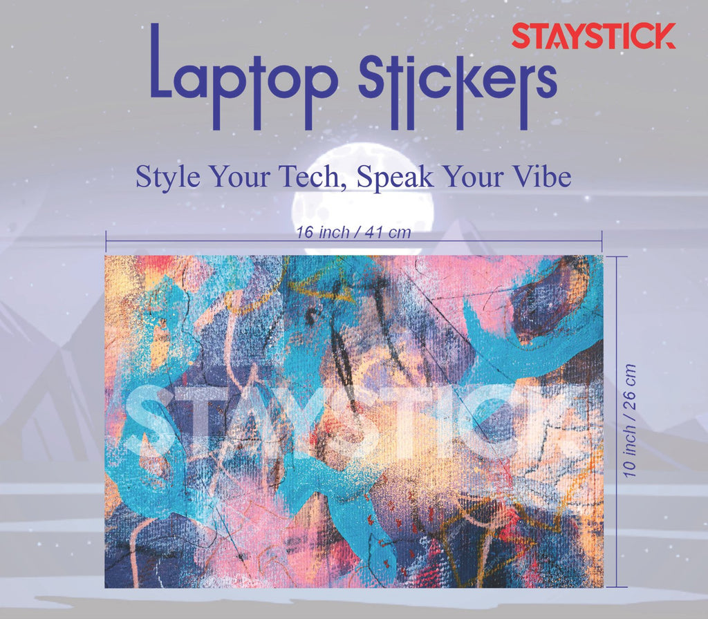 PURPLE AND PINK GRAPHICAL DESIGNED LAPTOP STICKER