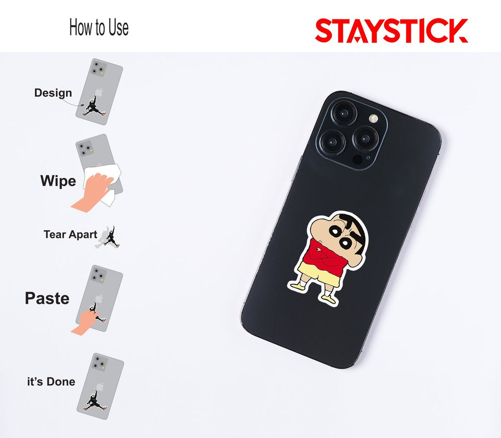 Shinchan Naughty Pose Sticker Premium Vinyl Sticker