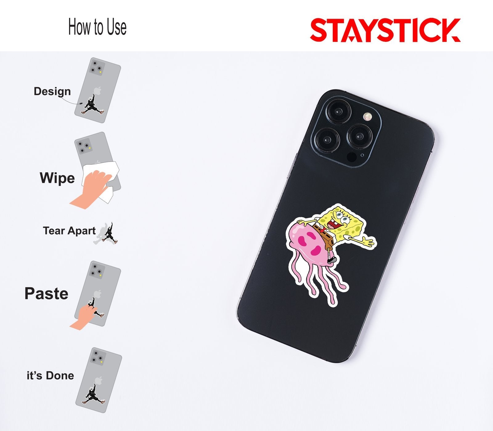 SpongeBob Jellyfishing Sticker Premium Vinyl Sticker