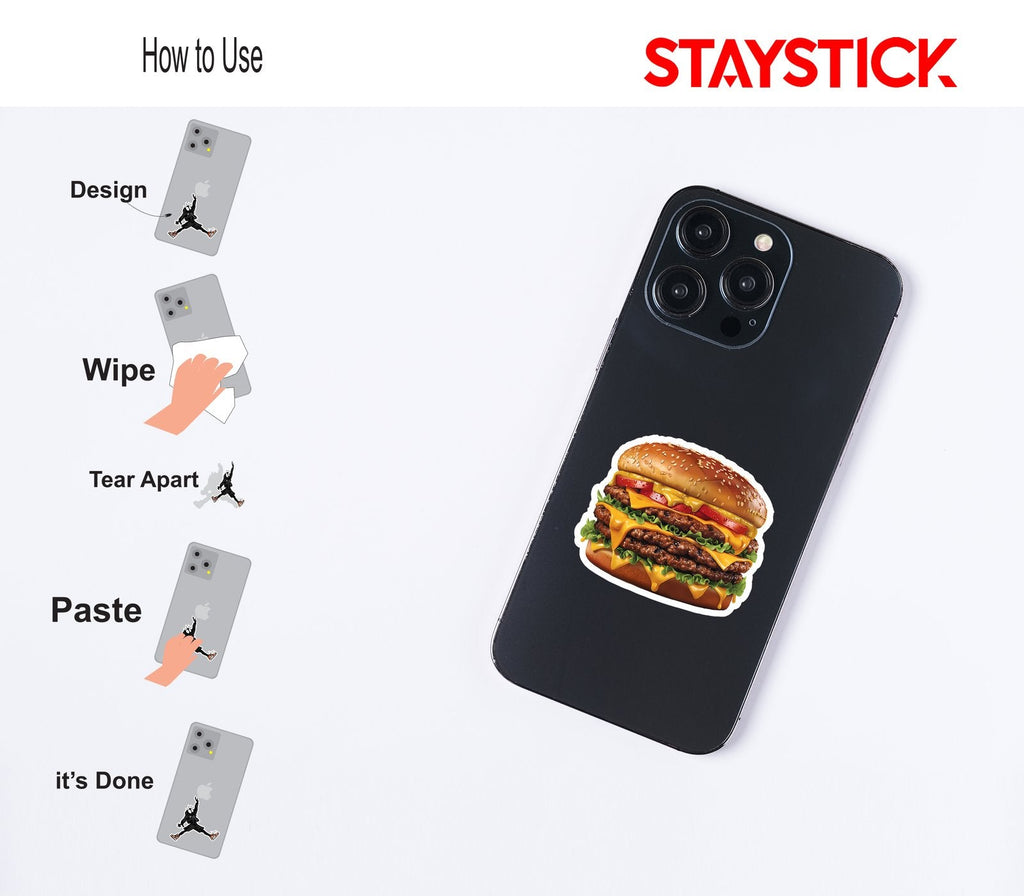 Triple Cheeseburger Sticker Premium Vinyl Sticker