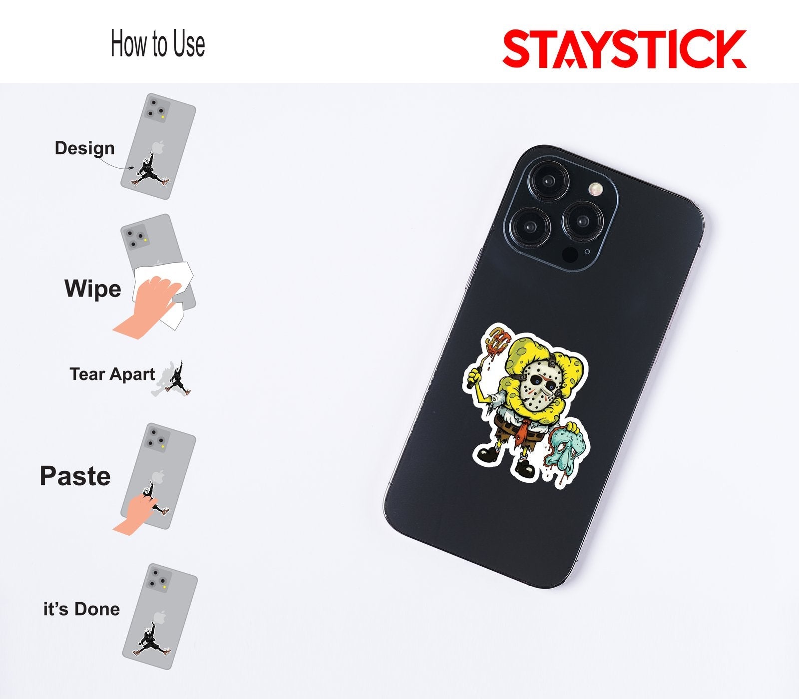 Horror Spongebob Jason Sticker Premium Vinyl Sticker