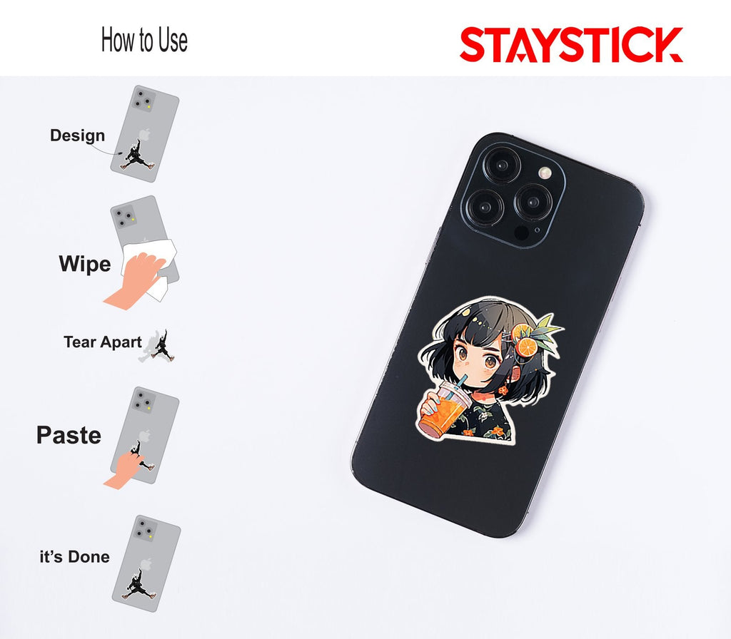DRINK GIRL STICKER Premium Vinyl Sticker