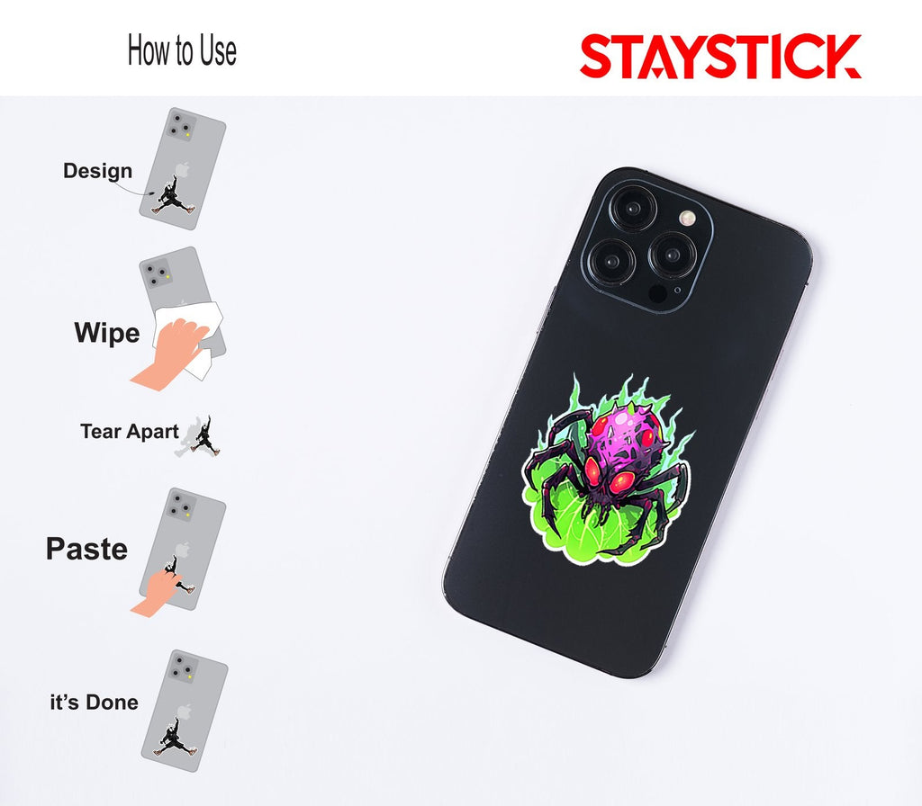 SPIDER SKULL STICKER Premium Vinyl Sticker
